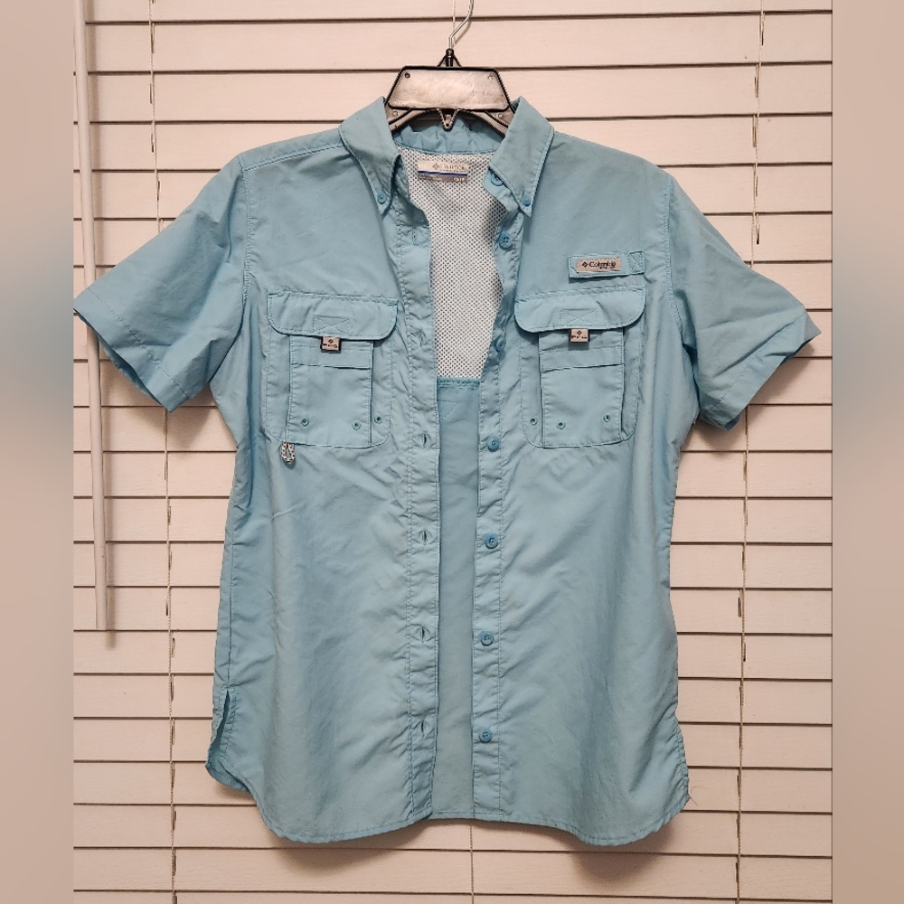 Columbia PFG Women's Teal Short Sleeve Shirt Size XS - Picture 15 of 15